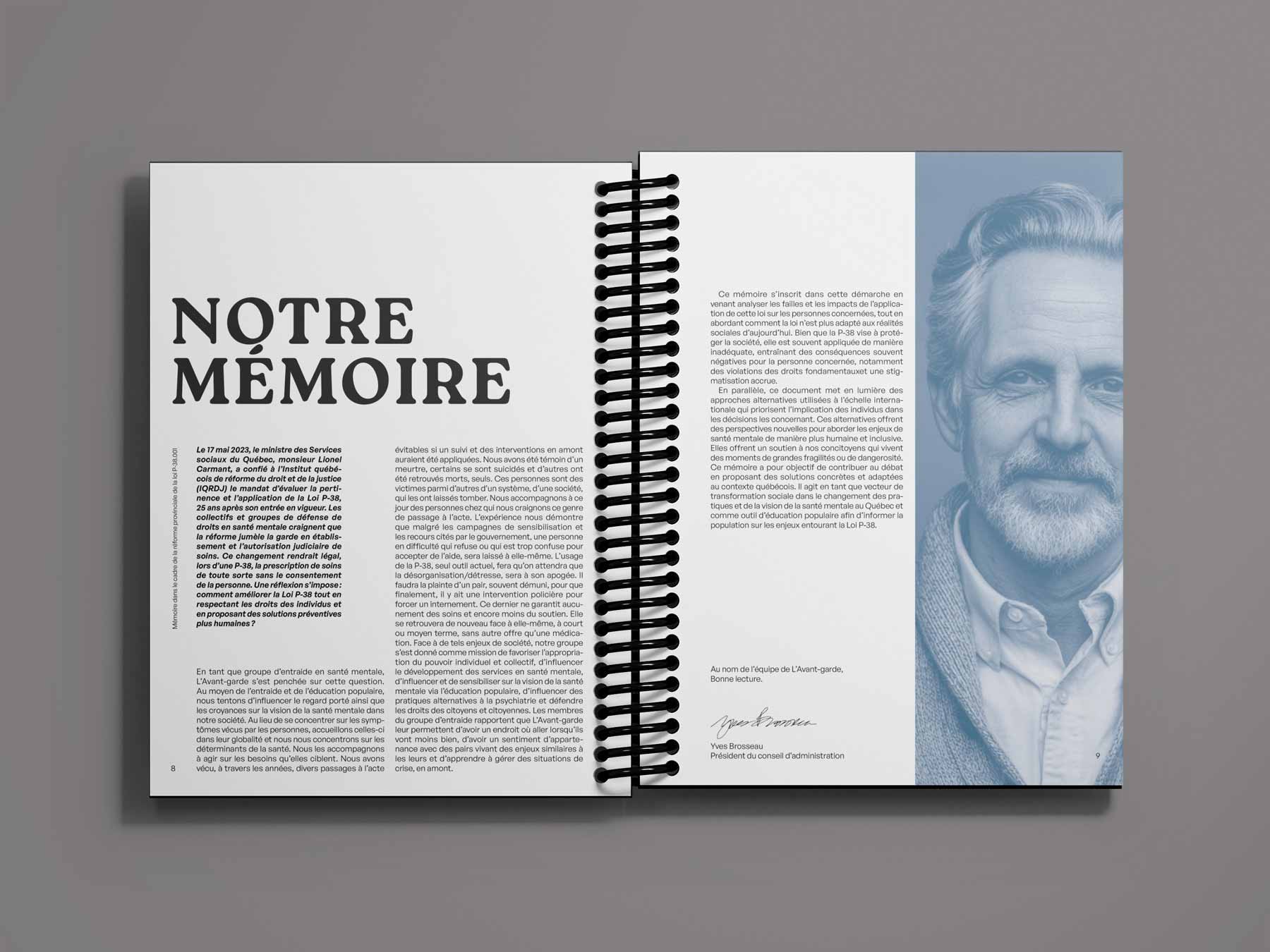 Mots du président, Notre Mémoire - projet scolaire